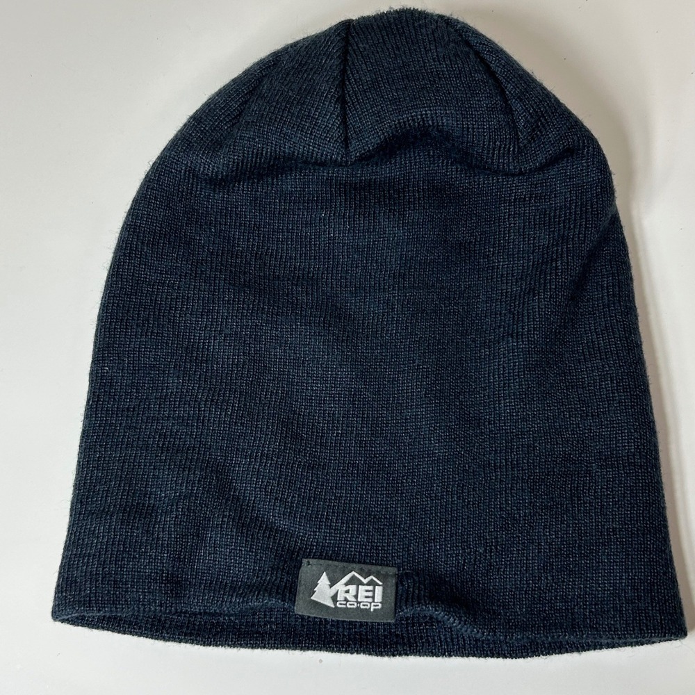 REI Co-op Unisex Navy Blue Wool Blend Knit Beanie Hat One Size 127061